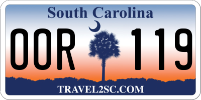 SC license plate OOR119