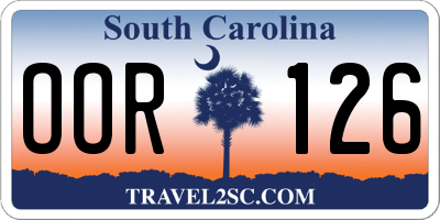 SC license plate OOR126