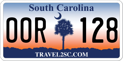 SC license plate OOR128