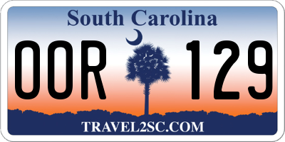 SC license plate OOR129