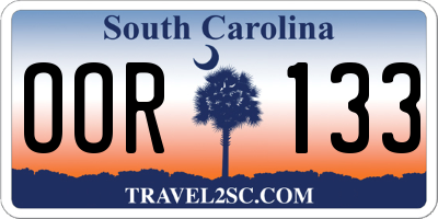 SC license plate OOR133