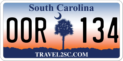 SC license plate OOR134