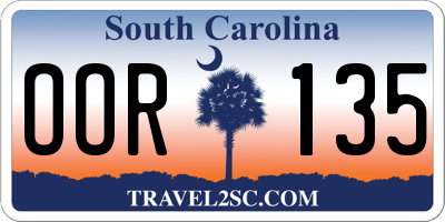 SC license plate OOR135