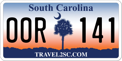 SC license plate OOR141