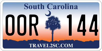 SC license plate OOR144