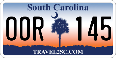 SC license plate OOR145