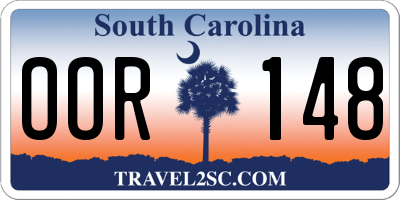 SC license plate OOR148