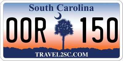 SC license plate OOR150