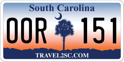 SC license plate OOR151