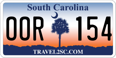 SC license plate OOR154