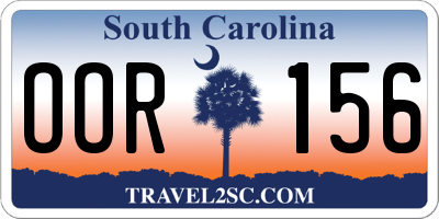 SC license plate OOR156
