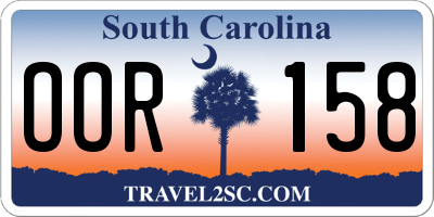 SC license plate OOR158