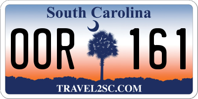 SC license plate OOR161