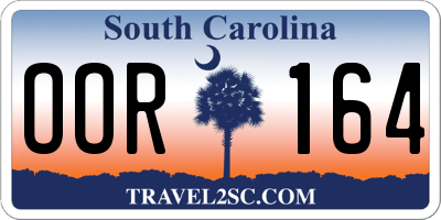 SC license plate OOR164