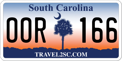 SC license plate OOR166
