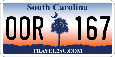 SC license plate OOR167