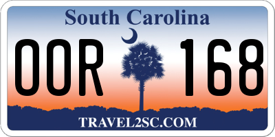 SC license plate OOR168