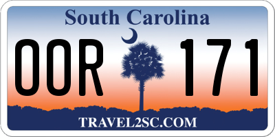 SC license plate OOR171