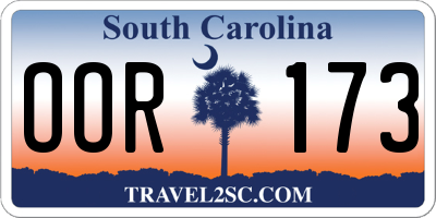 SC license plate OOR173