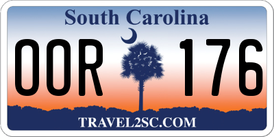 SC license plate OOR176