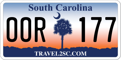SC license plate OOR177