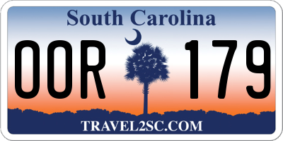 SC license plate OOR179