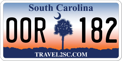 SC license plate OOR182