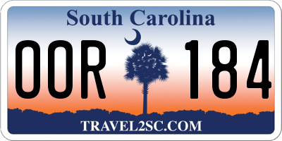 SC license plate OOR184
