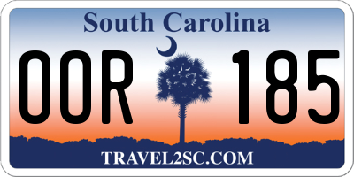 SC license plate OOR185