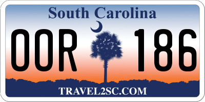 SC license plate OOR186