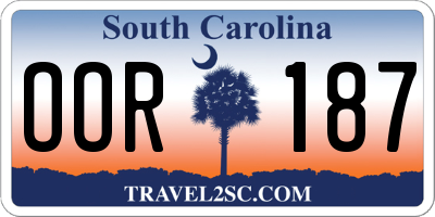 SC license plate OOR187