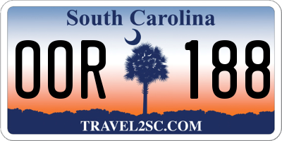 SC license plate OOR188