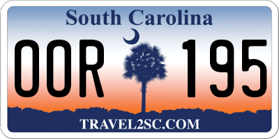 SC license plate OOR195