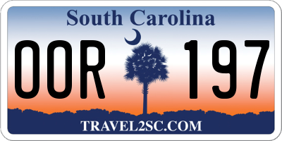 SC license plate OOR197