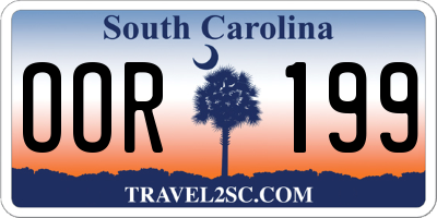 SC license plate OOR199
