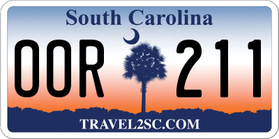 SC license plate OOR211