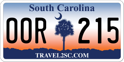 SC license plate OOR215