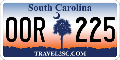 SC license plate OOR225