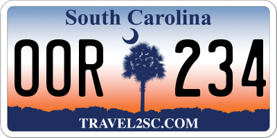 SC license plate OOR234