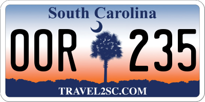 SC license plate OOR235