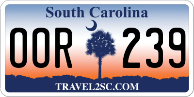SC license plate OOR239