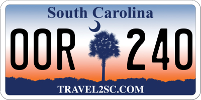 SC license plate OOR240