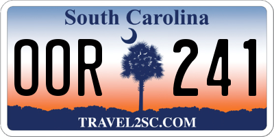 SC license plate OOR241