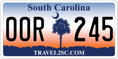 SC license plate OOR245
