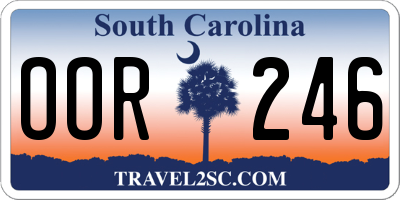SC license plate OOR246