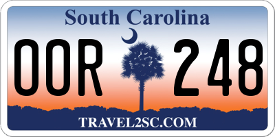 SC license plate OOR248