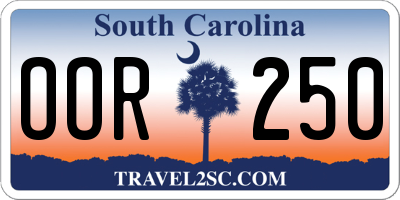 SC license plate OOR250