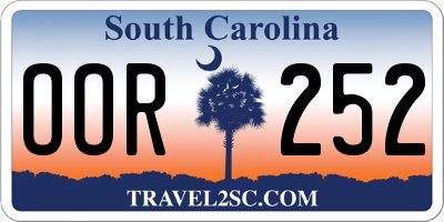 SC license plate OOR252