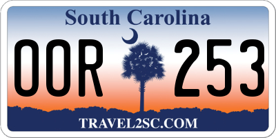 SC license plate OOR253