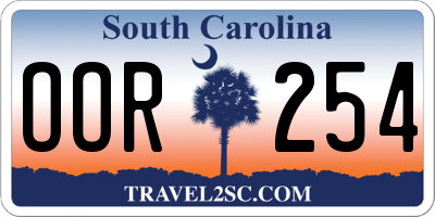 SC license plate OOR254